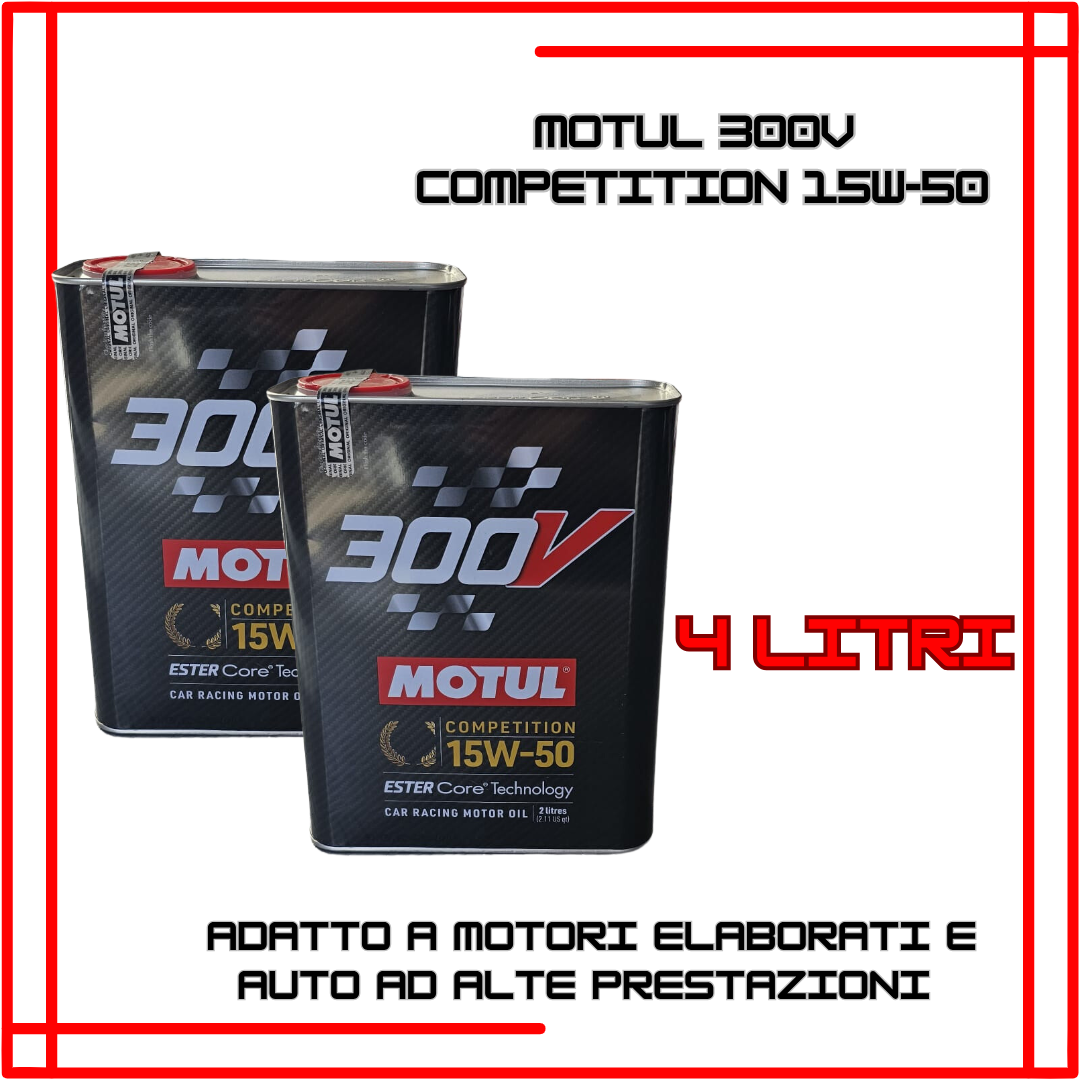 motul 300v 15w50 racing competition 4L motore diesel benzina ester core 4 tempi