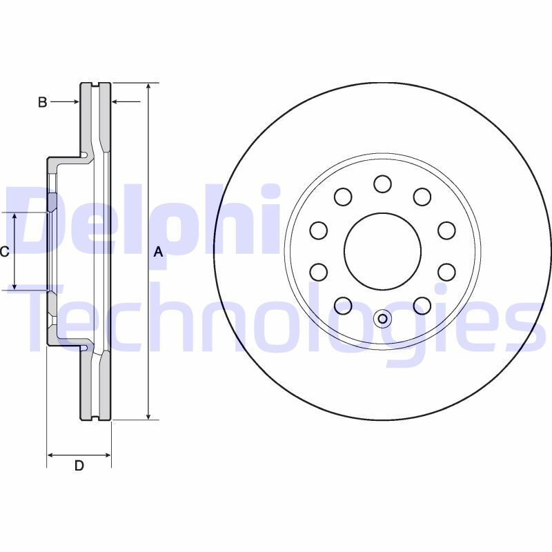 Discofreno BG4701C DELPHI per VW AUDI SEAT SKODA