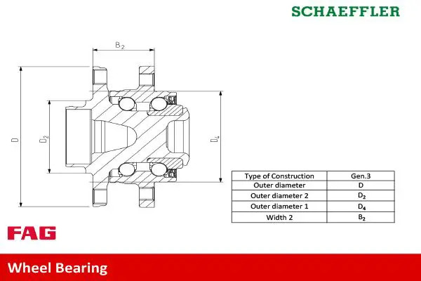 Cuscinetto ruota 713 6602 80 FAG per VOLVO S80 I V70 II S60 I