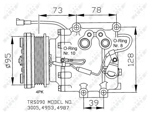 Compressore climatizzazione 32236 NRF per MAZDA 323 S V 323 C V 323 P V