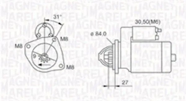 Motorino di avviamento Senso rotazione orario 063721203010 MAGNETI MARELLI