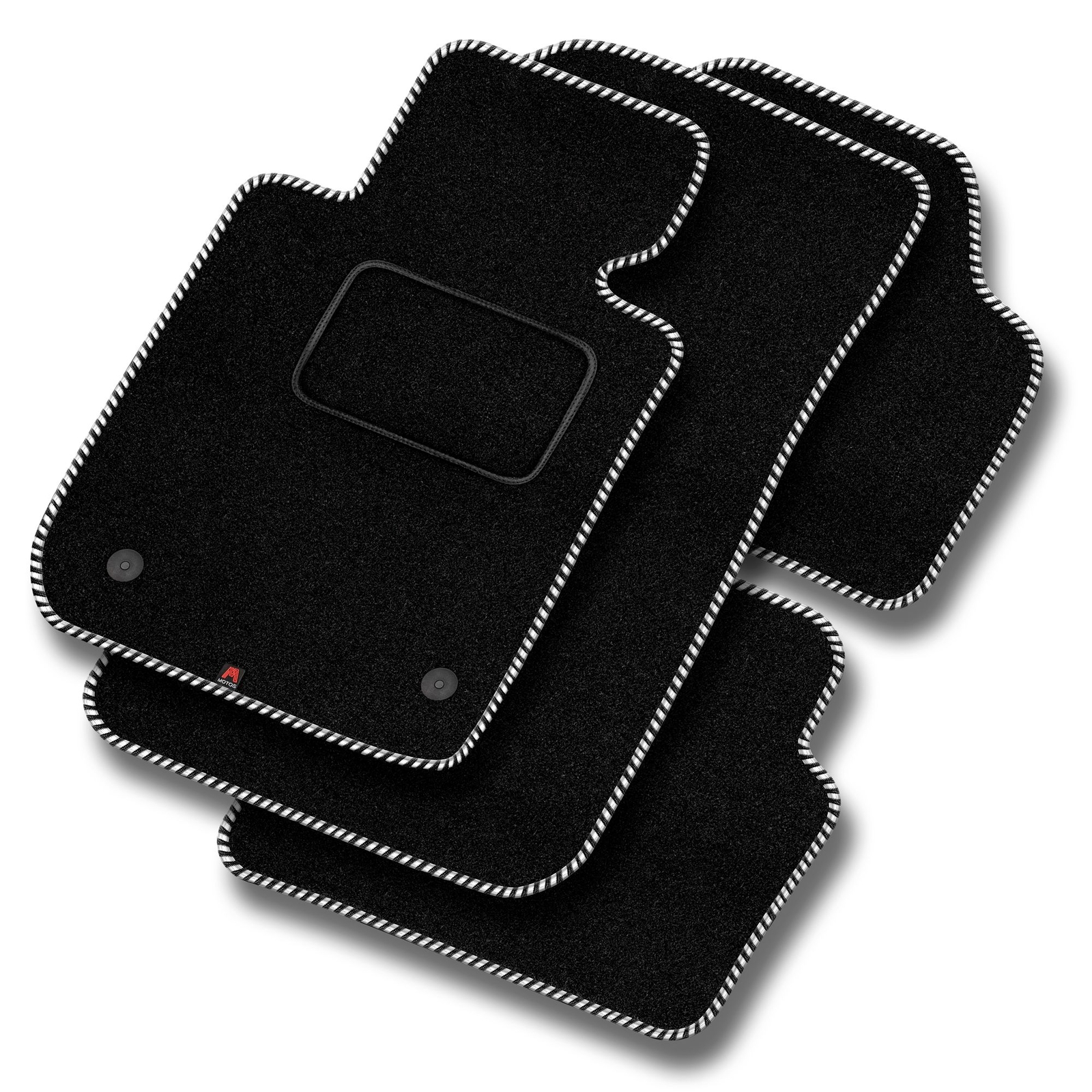 OP09-2 Set Tappetini Velluto STREAK Bianco per Opel Antara 2006-2017 File di sed