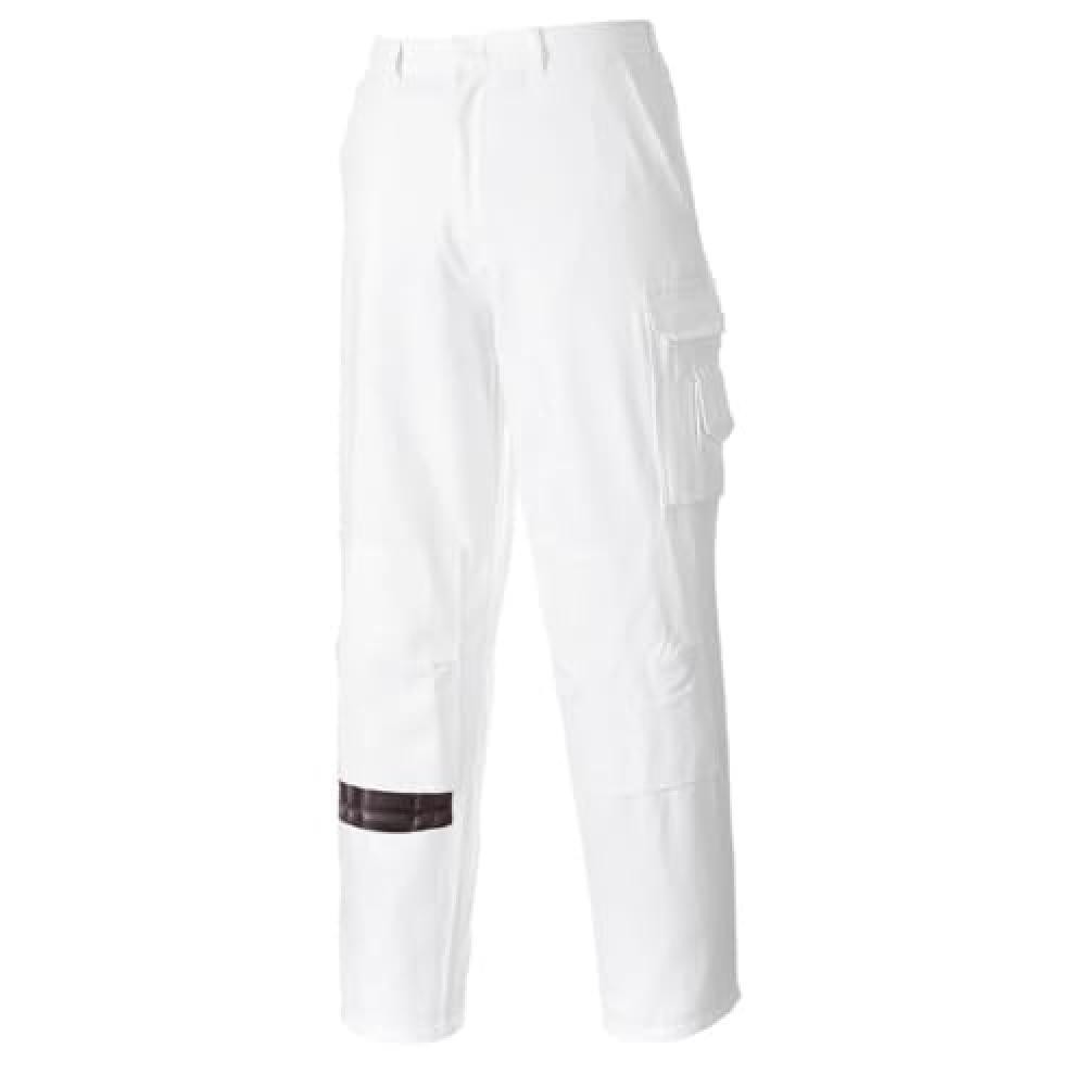(TG. 30 Waist - 33 inch Leg) Painters Trousers, colorWhiteT talla Small - NUOVO