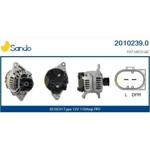 Alternatore Sando 2010239.0 per Fiat Iveco