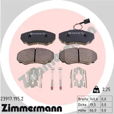Pastiglie freno 23917.195.2 ZIMMERMANN per PEUGEOT FIAT CITROËN