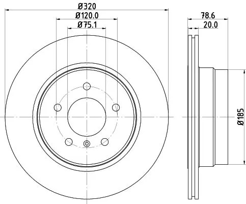 2x Disco freno ventilazione interna 8DD 355 128-761 HELLA per BMW X5 X6