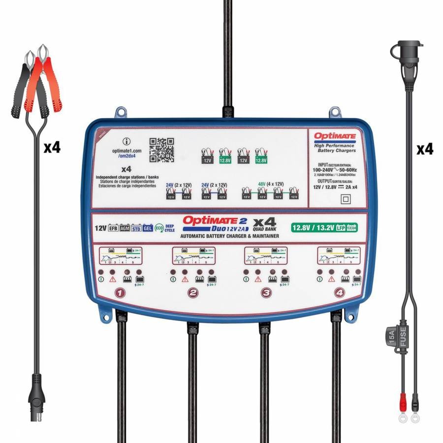 Caricabatterie Optimate 2 Duo X4 TM574 12V - 12,8V (carica, test e manutenzione