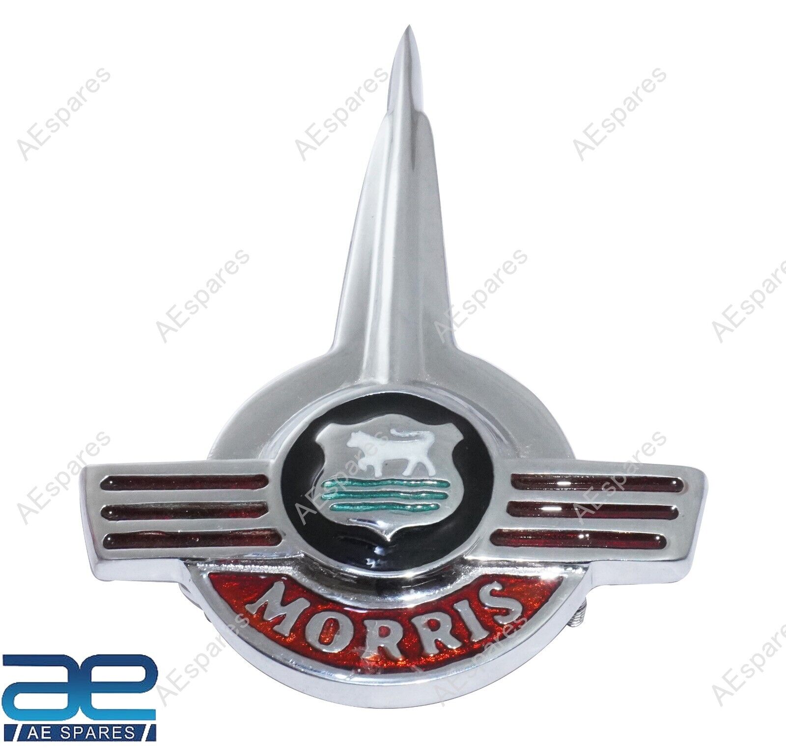 Cofano Distintivo Raro Lega Cromo Per Morris Minor Gec