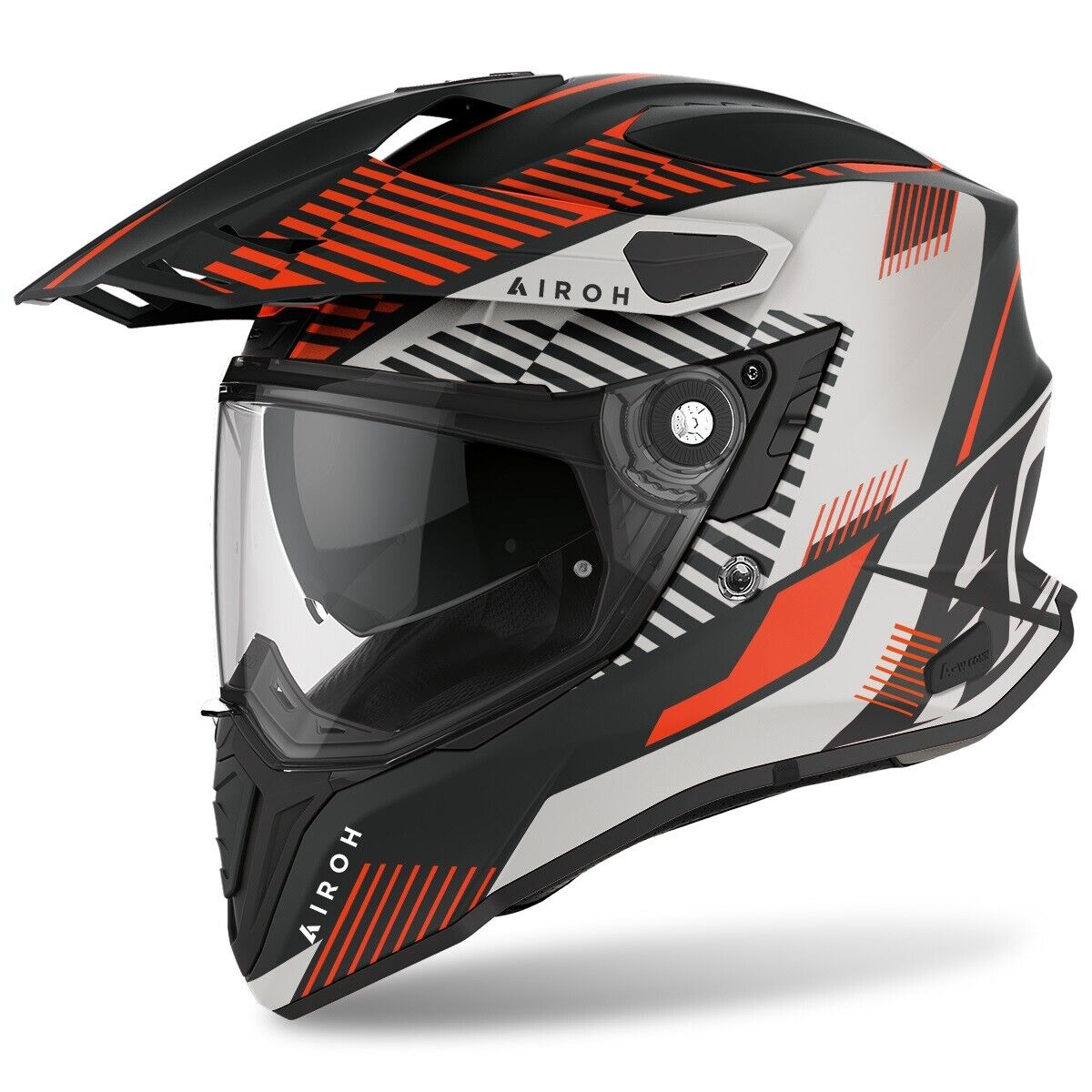 CASCO MOTO INTEGRALE FIBRA DUAL AIROH COMMANDER BOOST ORANGE MATT ARANCIO TG S