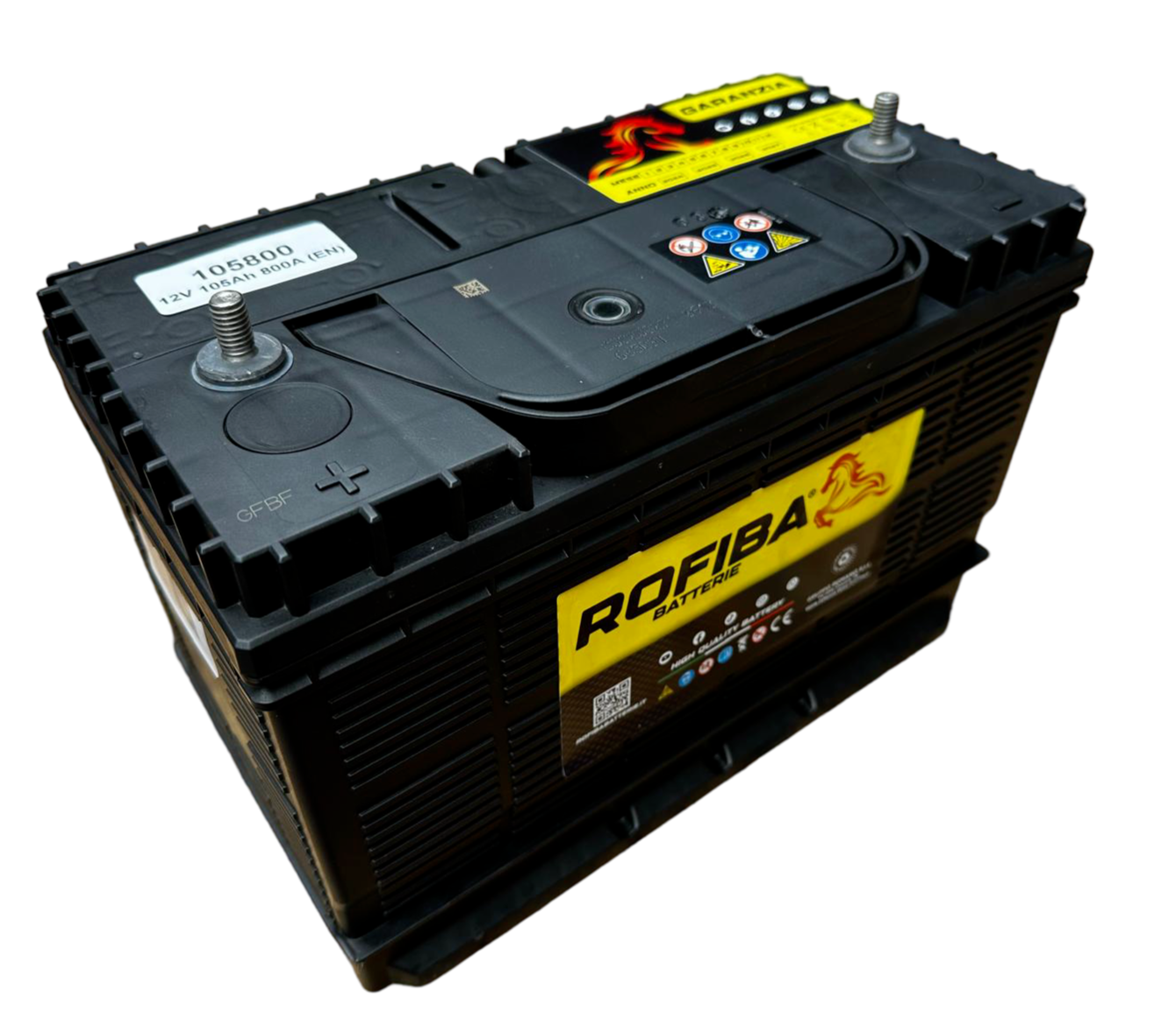Batteria ROFIBA  12V 105AH 800A 172x330x240mm = VARTA H16