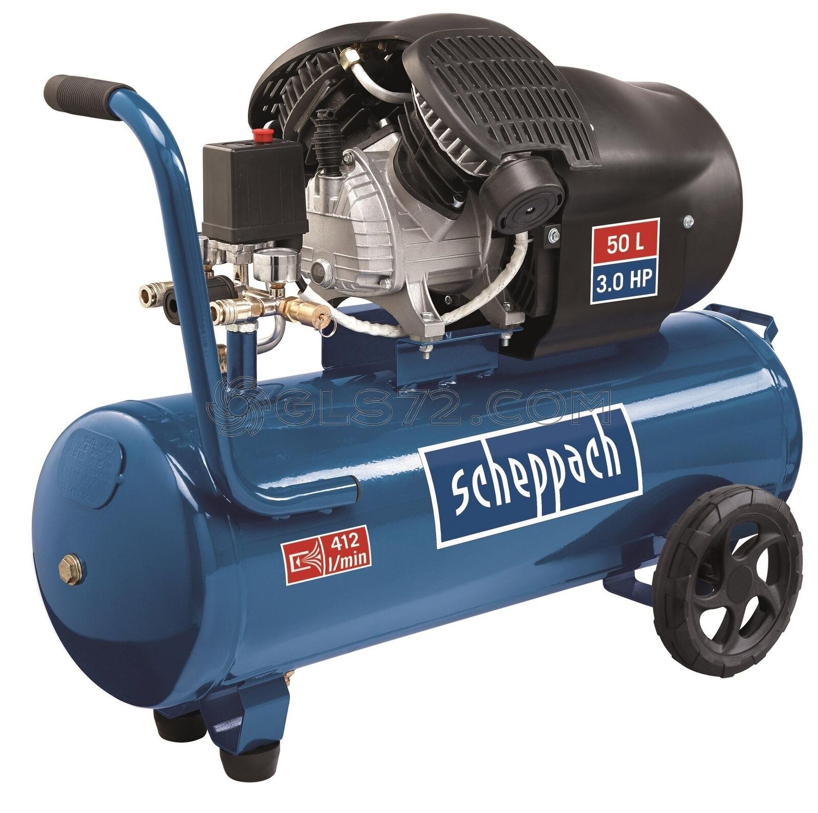 COMPRESSORE ARIA 50 LT LUBRIFICATO PORTATILE BICILINDRICO A V SCHEPPACH HC53DC