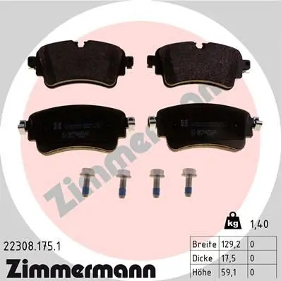 Pastiglie freno 22308.175.1 ZIMMERMANN per AUDI VW