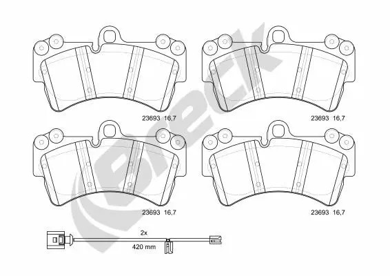 Pastiglie freno 23693 00 553 00 BRECK per AUDI VW PORSCHE