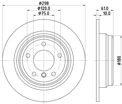 2x Disco freno pieno 8DD 355 127-271 HELLA per BMW 5 5 Touring