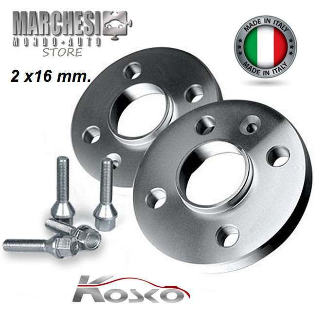 COPPIA DISTANZIALI RUOTA 16 MM. RENAULT CLIO 1 2 3 4 5 - I II III IV V SERIE