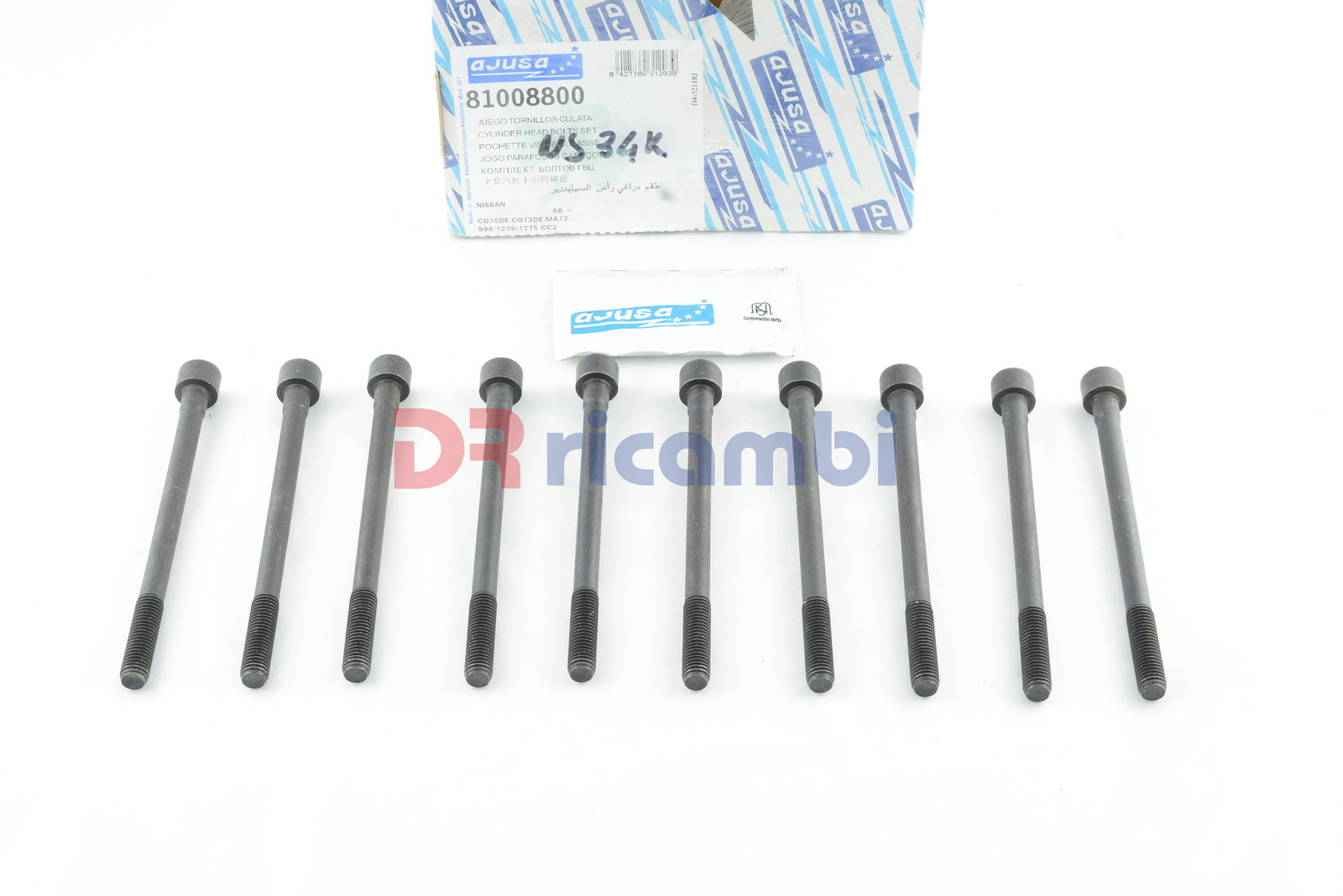 SERIE BULLONI TESTATA MOTORE PER NISSAN MICRA I 1.0 II 1.0 i 16V  AJUSA 81008800