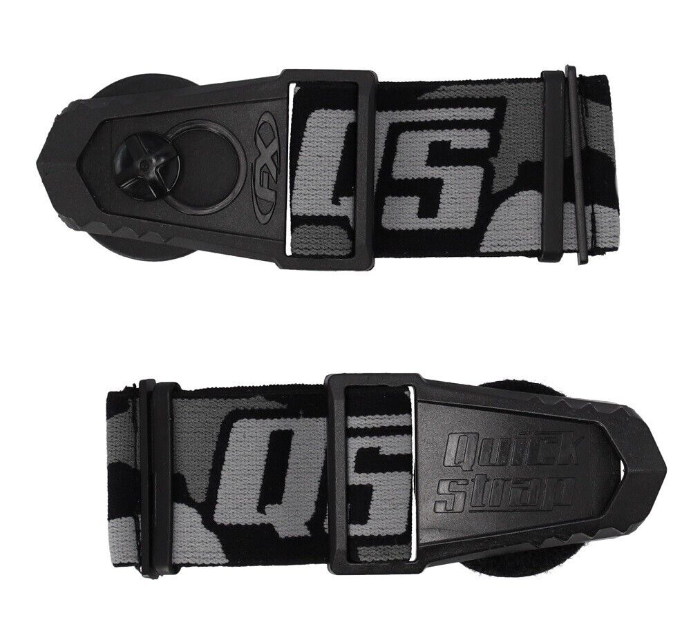 ELASTICI SGANCIO RAPIDO QUICK STRAP MASCHERINA OCCHIALI CROSS GOGGLE NERO GRIGIO