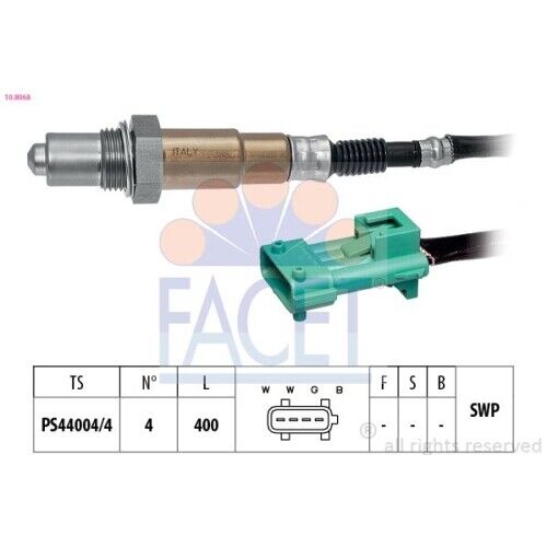 Sonda Lambda Facet 10.8068 Made In Italy - Oe Equivalent per Citroën Fiat