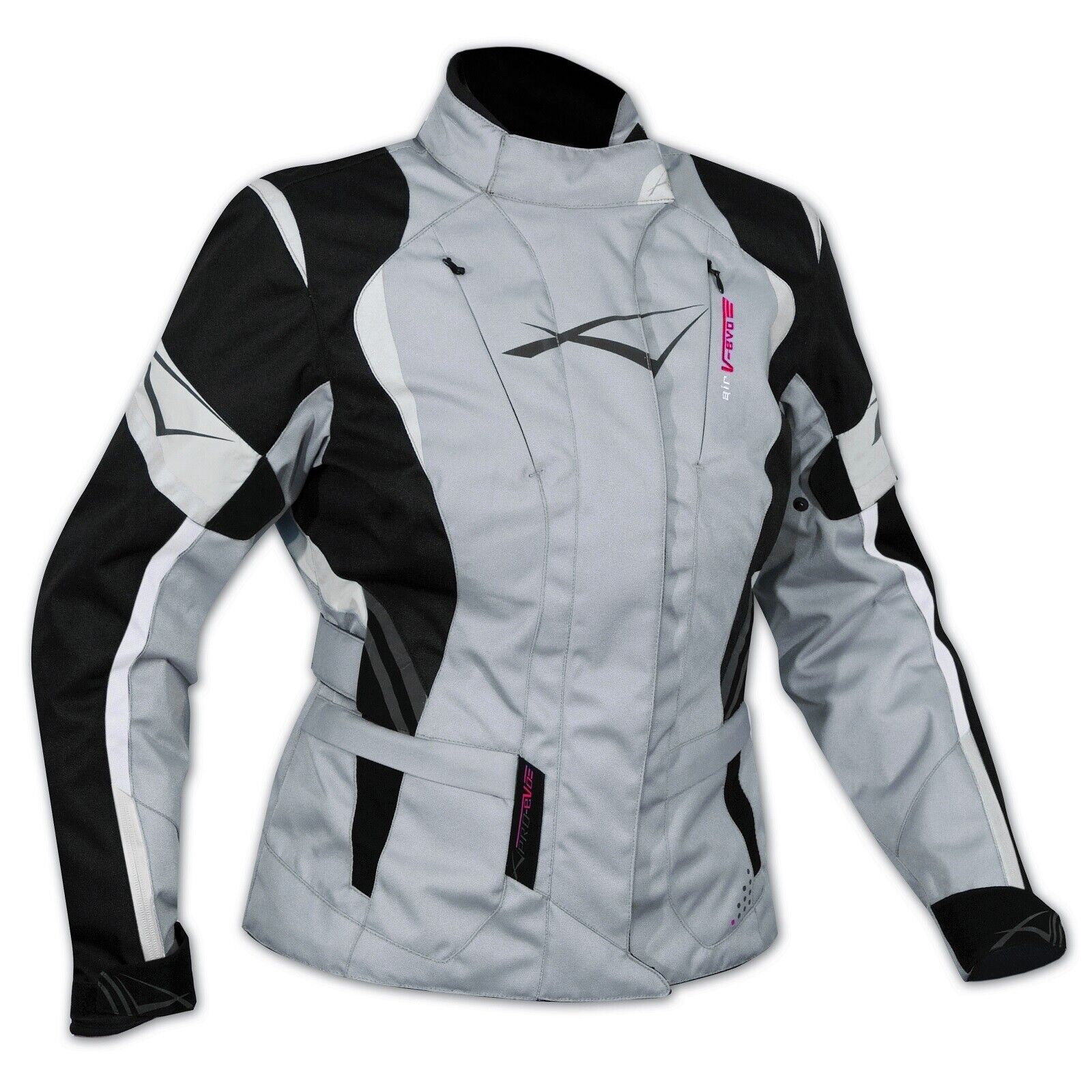 Ladies Motorcycle Motorbike Thermal Waterproof Textile Touring Jacket Grey XL