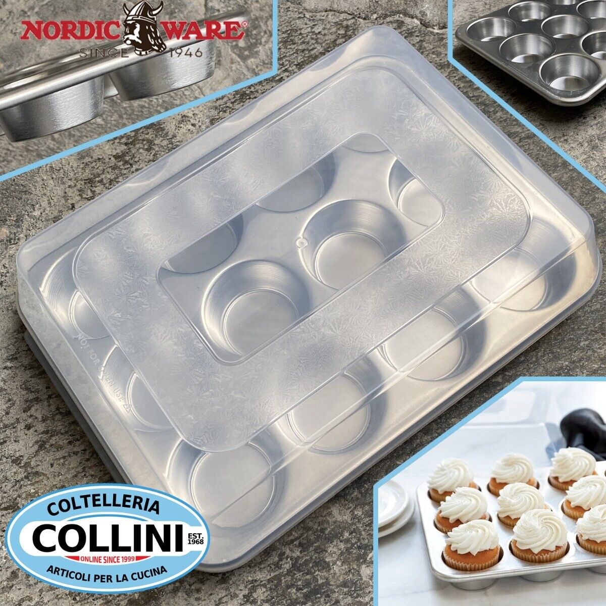 Nordic Ware -  Stampo Per 12 Muffin Con Coperchio
