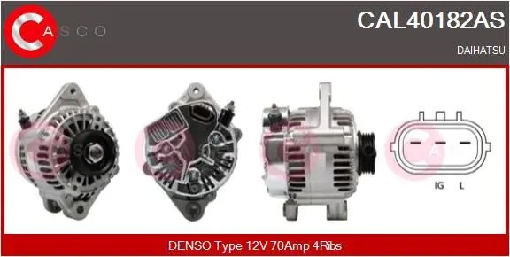 Alternatore con puleggia cinghia Poly-V CAL40182AS CASCO per DAIHATSU TERIOS YRV