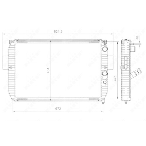 Radiatore Raffreddamento Motore Nrf 51564 per Iveco