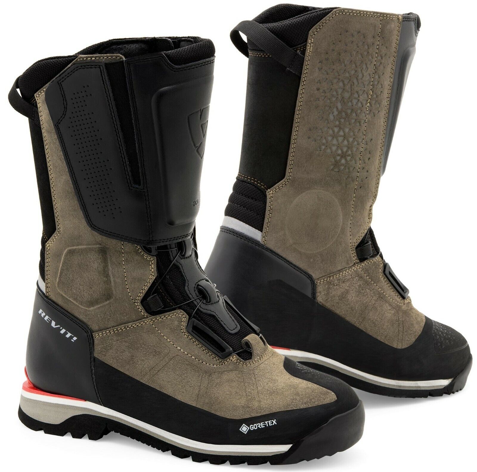 STIVALI BOOTS MOTO GORE TEX REV'IT DISCOVERY GTX BROWN LEATHER PELLE TG 43