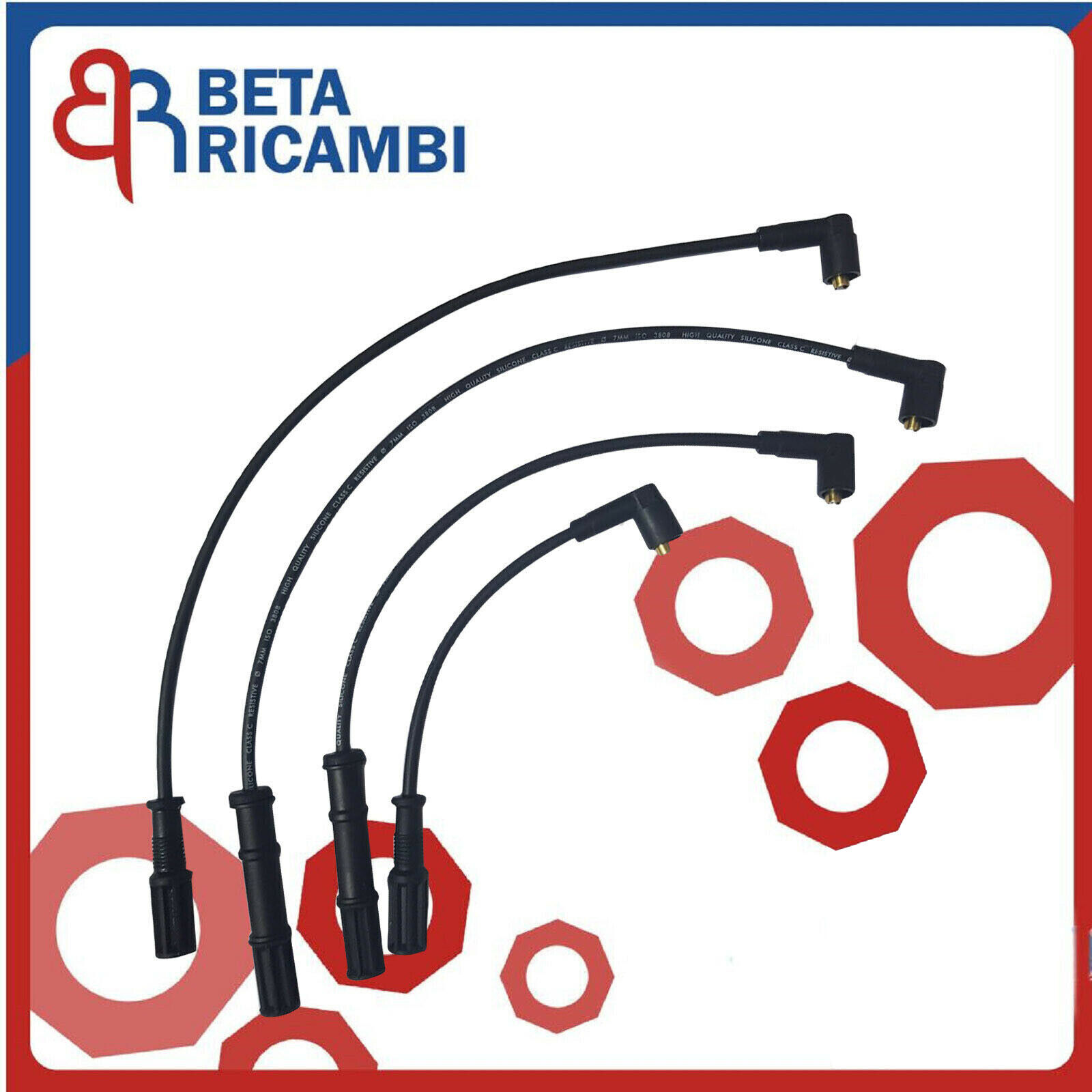 Cavi Candele Fiat Punto 1.2 8V Panda Doblo Ypsilon Kit Serie Cavi Accensione