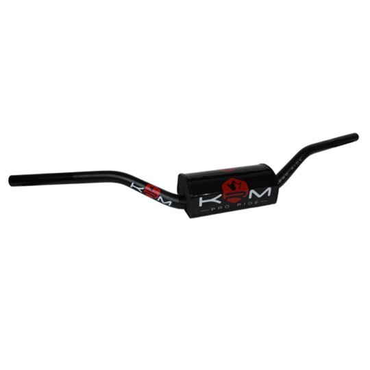 Manubrio moto krm oversize d28.6 in alluminio krm pro ride con schiuma - nero/ro