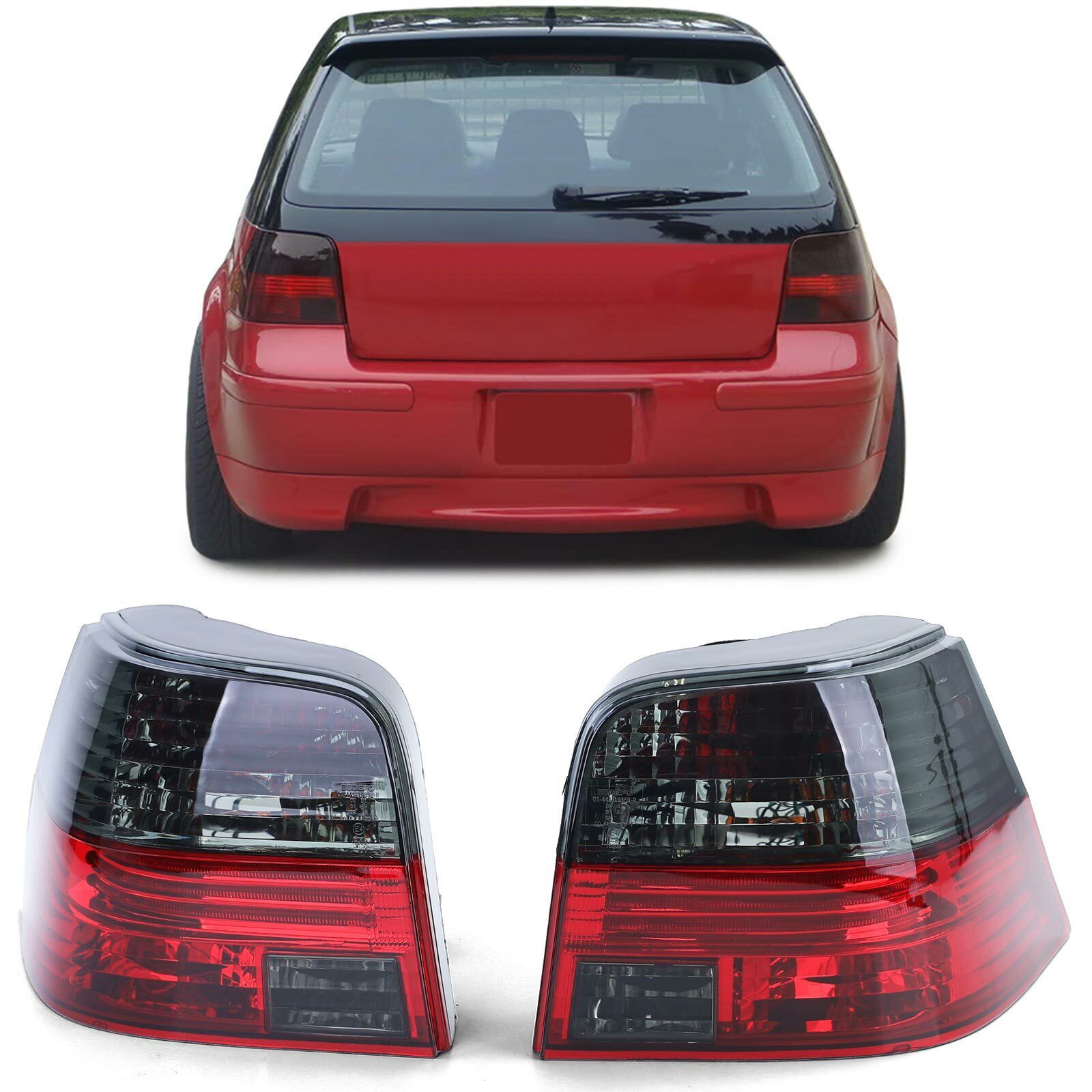 Fari posteriori Neri e Rossi "Urban Style" VW Volkswagen Golf 4 Tuning