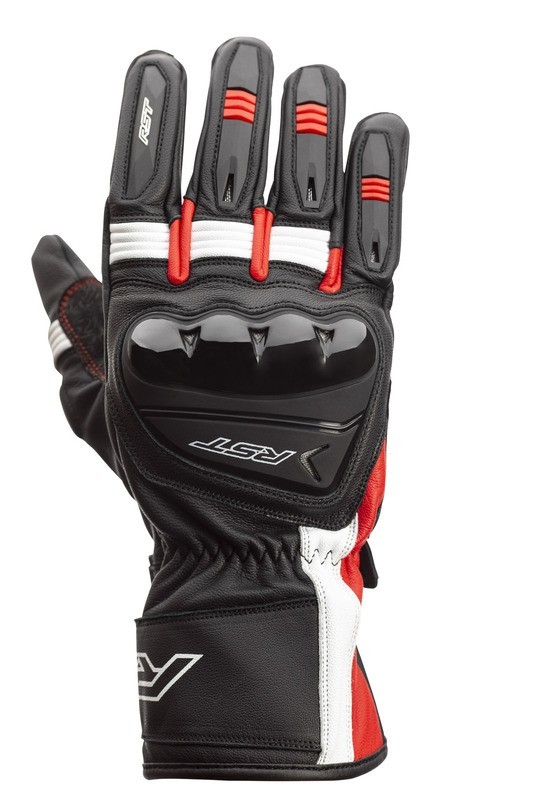Guanti RST Pilot CE in pelle - nero/rosso/bianco
