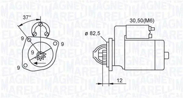Motorino di avviamento 063721264010 MAGNETI MARELLI per FIAT SAAB LANCIA OPEL
