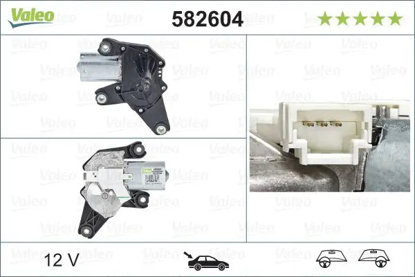 Motore tergicristallo posteriore 582604 VALEO per DACIA DUSTER SANDERO