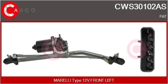 Meccanismo tergicristallo anteriore CWS30102AS CASCO per FIAT PUNTO