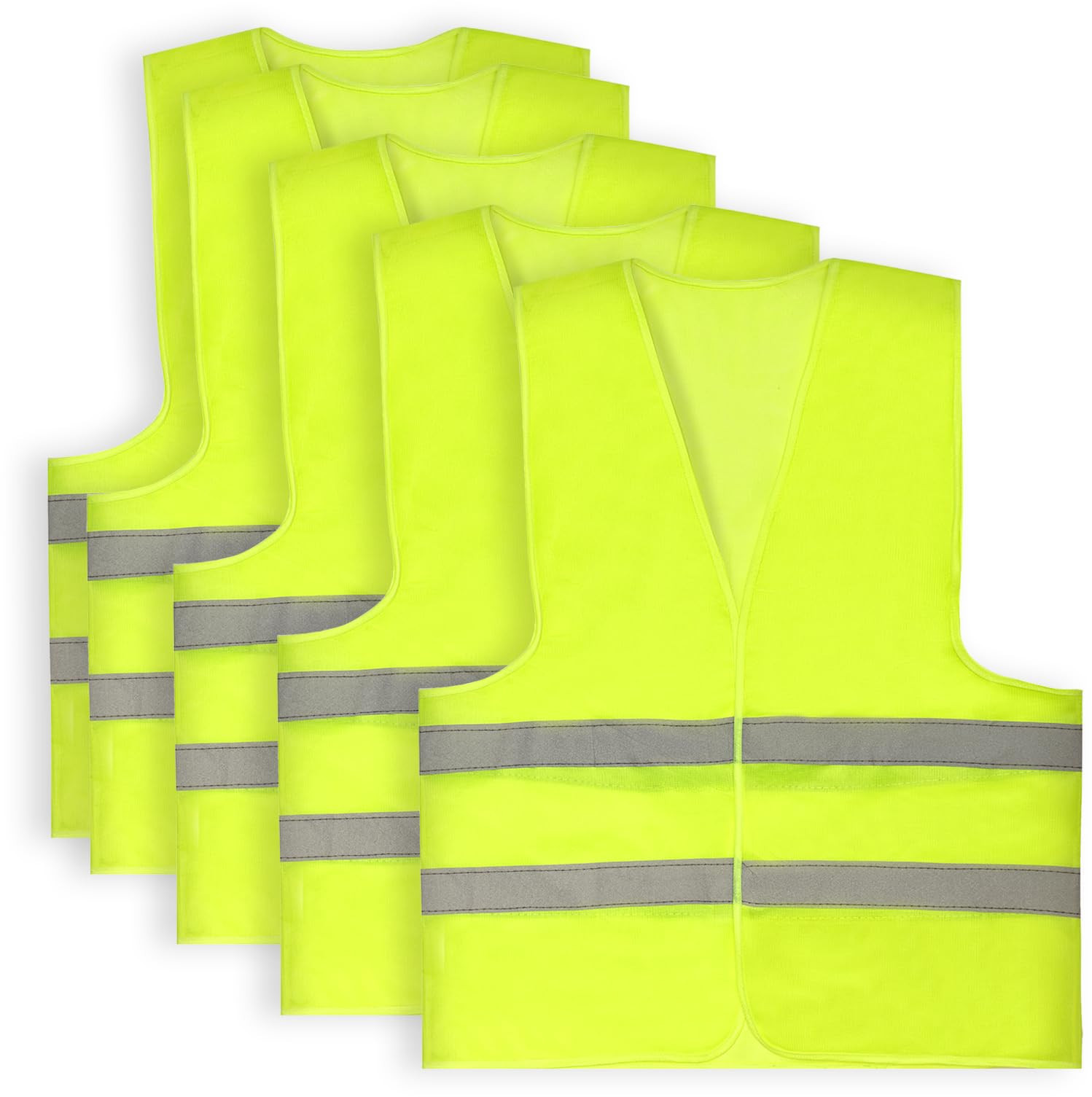 5 Pezzi Gilet Alta Visibilità,Giubbotti di sicurezza per auto,giubbotti (i9S)