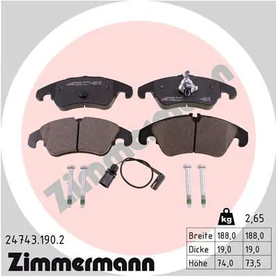 Pastiglie freno 24743.190.2 ZIMMERMANN per AUDI A7 Sportback A6 C7 A6 C7 Avant
