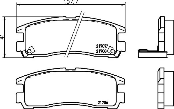 Pastiglie freno 8DB 355 016-591 HELLA per MITSUBISHI CHRYSLER HYUNDAI