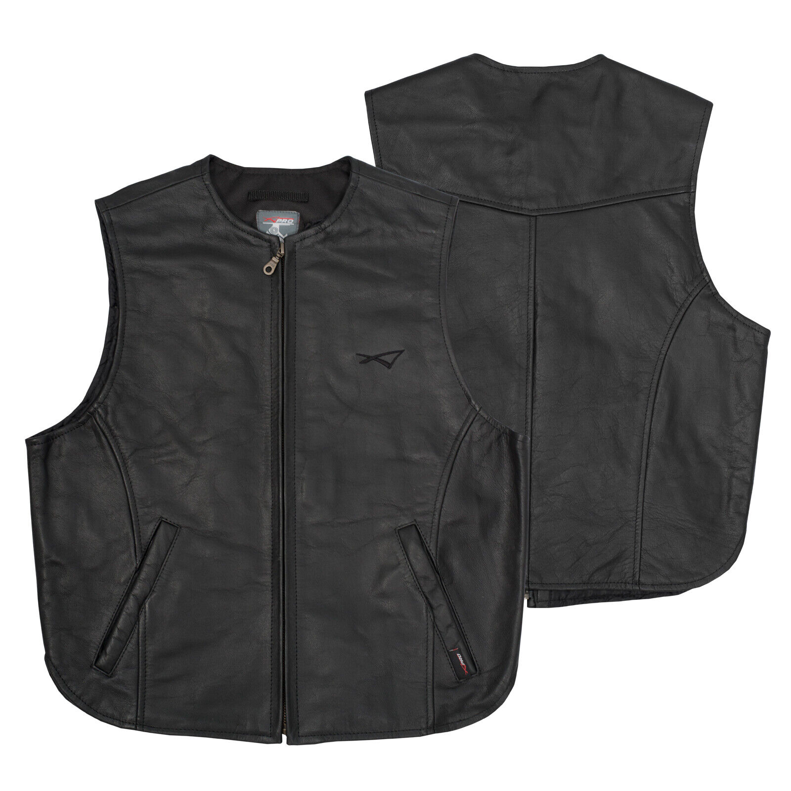 Biker Vest leather waist Coat Cowhide Motorcycle Motorbike Quality Black 3XL