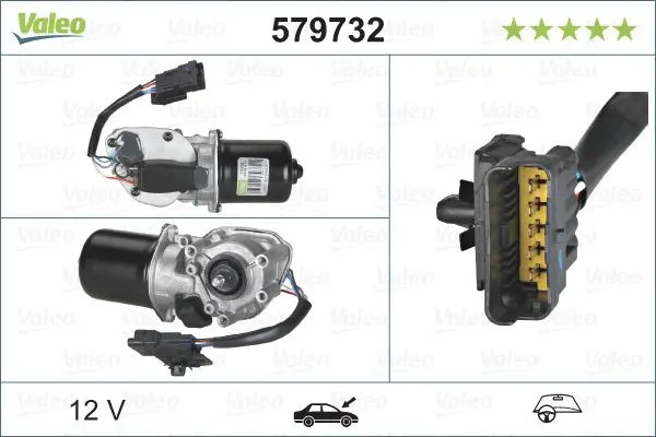 Motore tergicristallo anteriore per veicolo con guida a Sx 579732 VALEO per OPEL