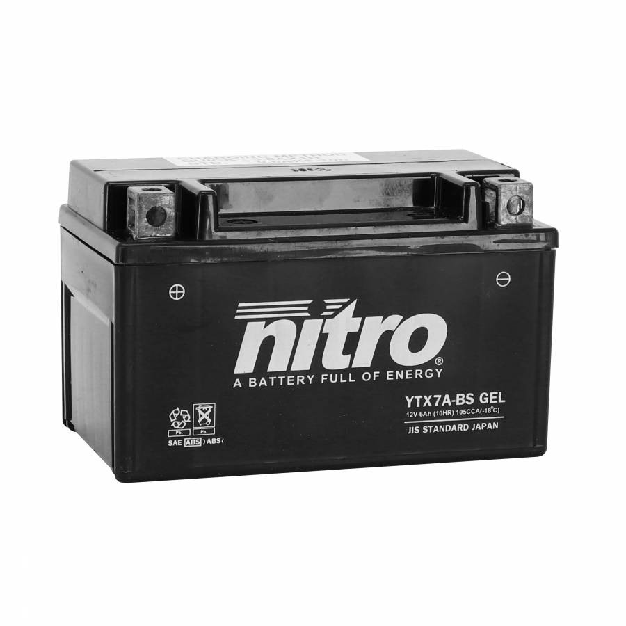 Batteria 12v 6 ah ntx7a nitro sla senza manutenzione pronta all'uso (lg150xl87xh