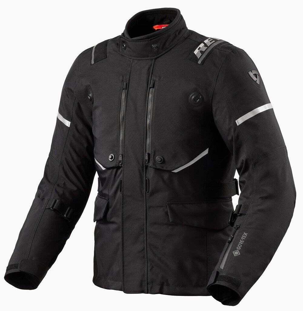 GIACCA JACKET MOTO REV'IT VERTICAL GTX LAMINATA GORE TEX BLACK SILVER TG S