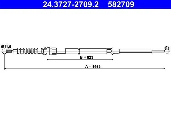 Cavo freno a mano 24.3727-2709.2 ATE per SEAT LEON LEON SC LEON ST