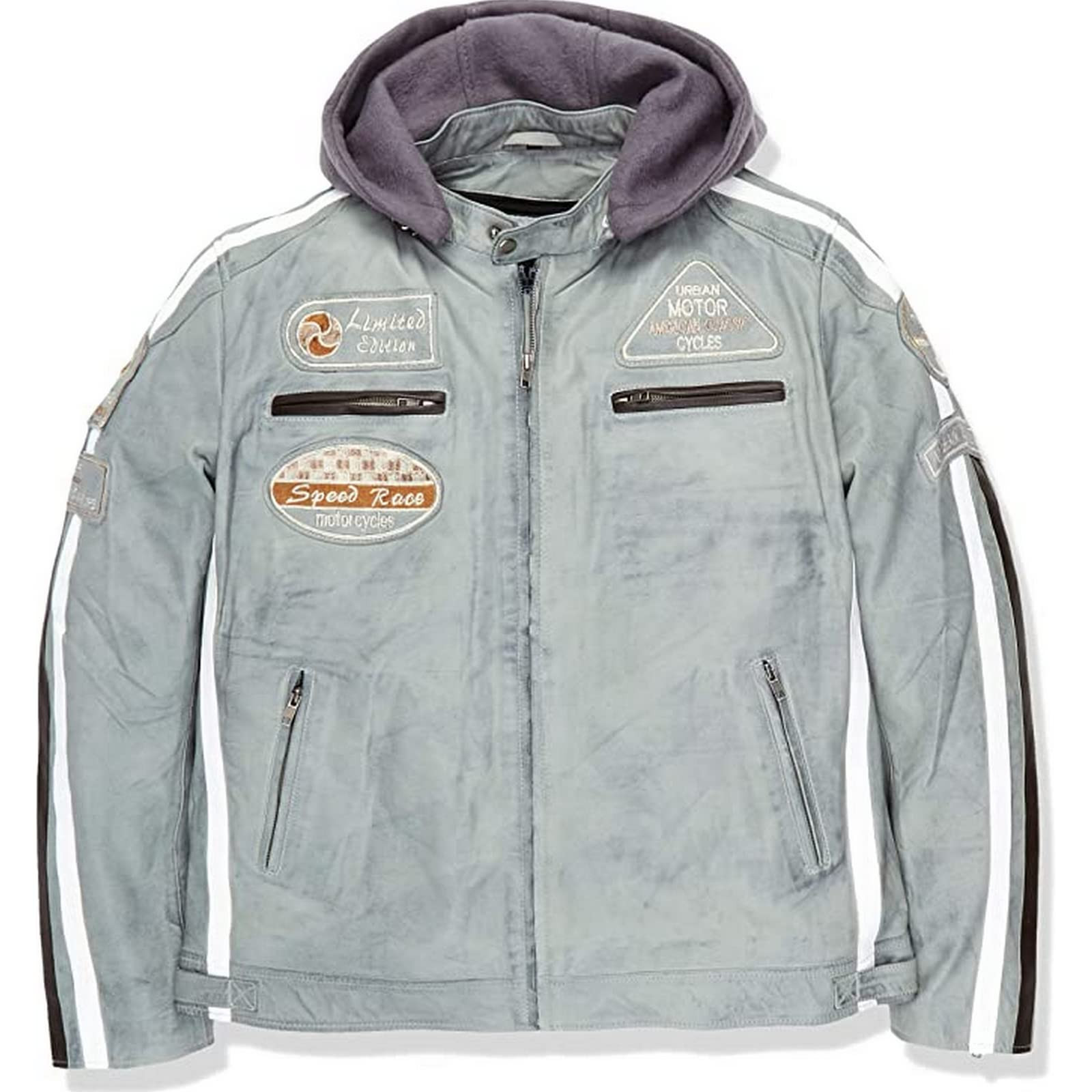 Urban Leather '58 GENTS' Giacca Moto Uomo in Pelle con Protezioni Per (E0s)