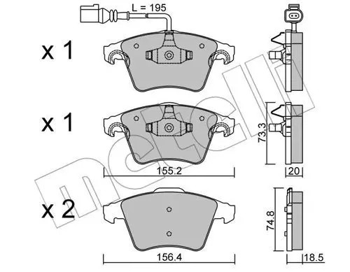 Pastiglie freno 22-0552-0 METELLI per VW MULTIVAN T5 TRANSPORTER T5 Autobus