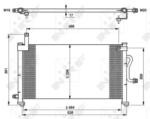 Condensatore radiatore climatizzazione 35765 NRF per DAEWOO MATIZ
