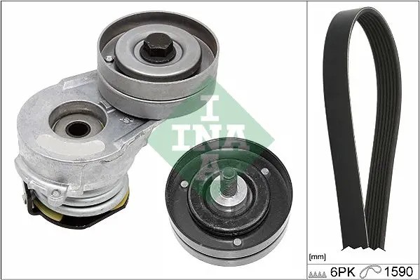 Kit cinghia trapezoidale multirighe 529 0345 10 INA per OPEL CHEVROLET