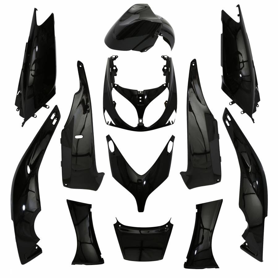 Carrozzeria-carenatura maxiscooter adattabile yamaha 500 tmax 2001+2007 nero luc