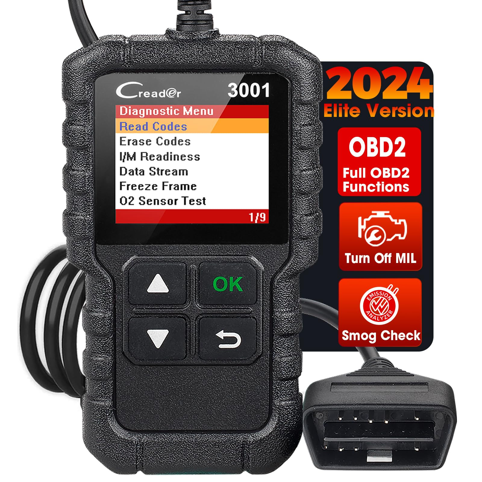 LAUNCH Creader 3001 OBD2 Diagnosi Auto, Spia Motore di Controllo, Lettore (g5j)