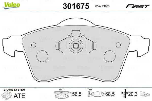 Pastiglie freno Assale anteriore 301675 VALEO per VW TRANSPORTER T4 Autobus