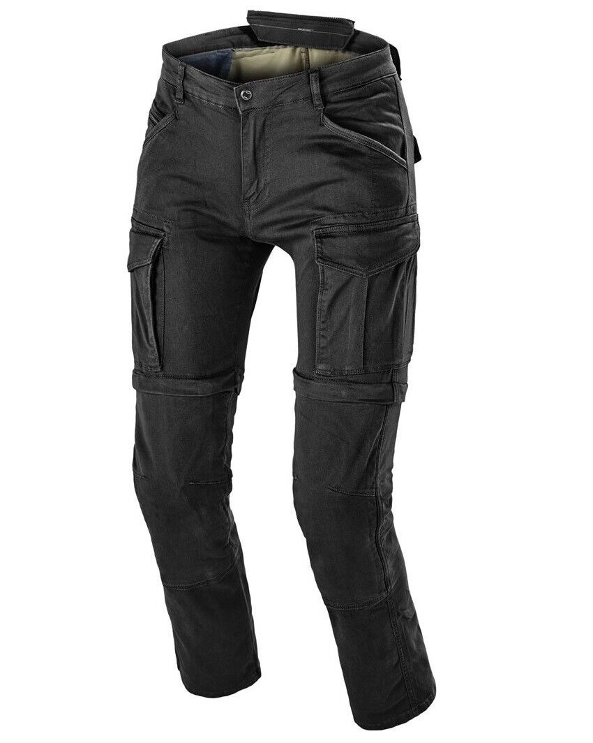 PANTALONI JEANS MOTO CARGO MACNA ARRIVAL NERO TASCONI PROTEZIONI CE TG 36